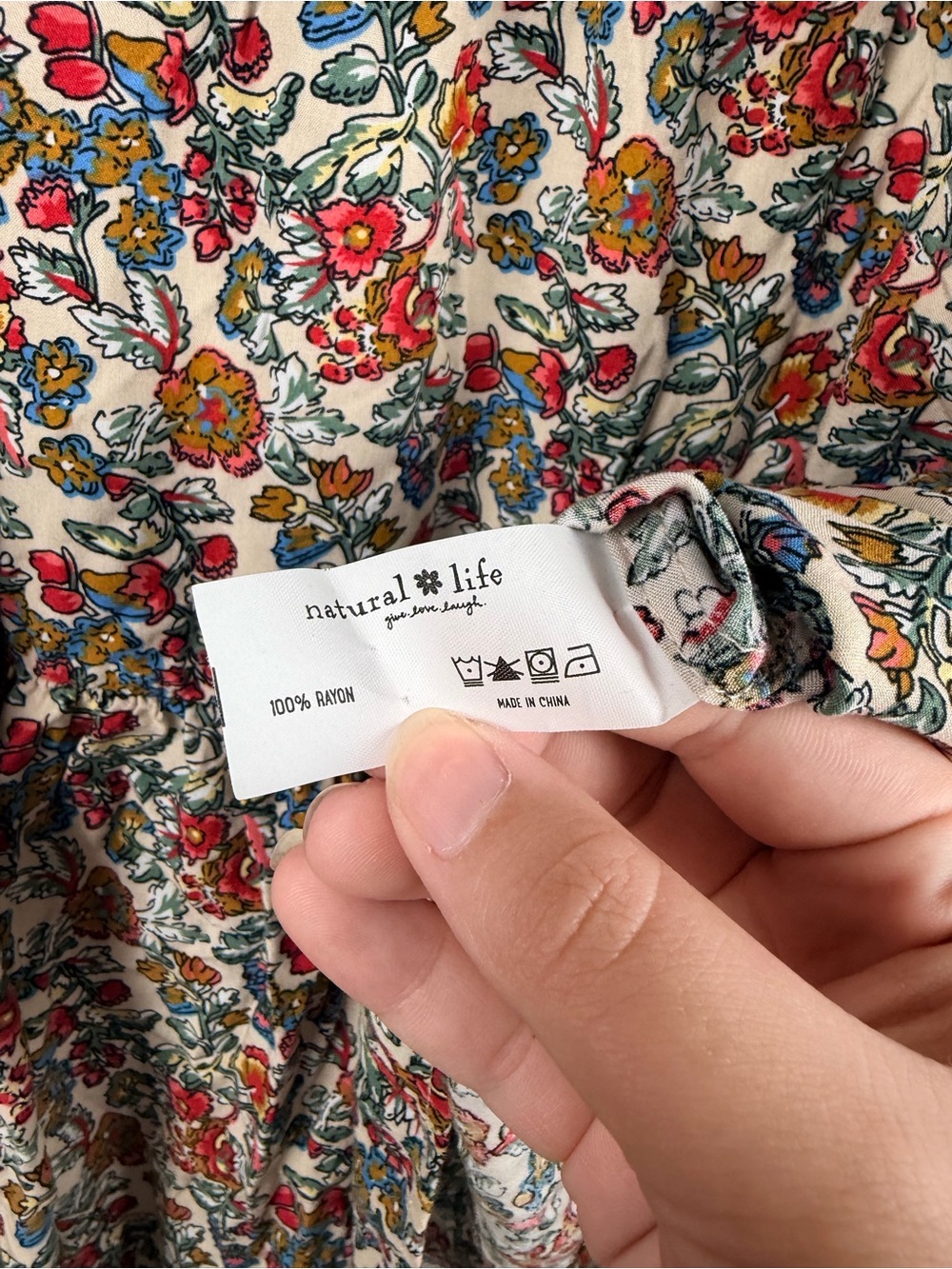 NATURAL LIFE Floral Backless Halter Hallie Dress in Cream size small READ - Picture 3 of 5